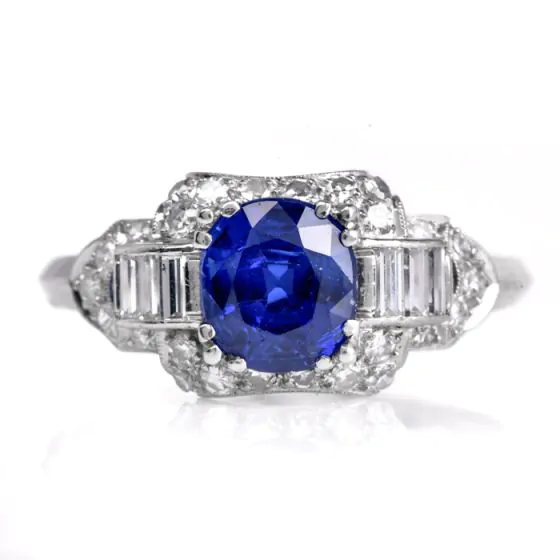 Kashmir AGL GIA No Heat Sapphire 2.53cts Diamond Platinum Ring