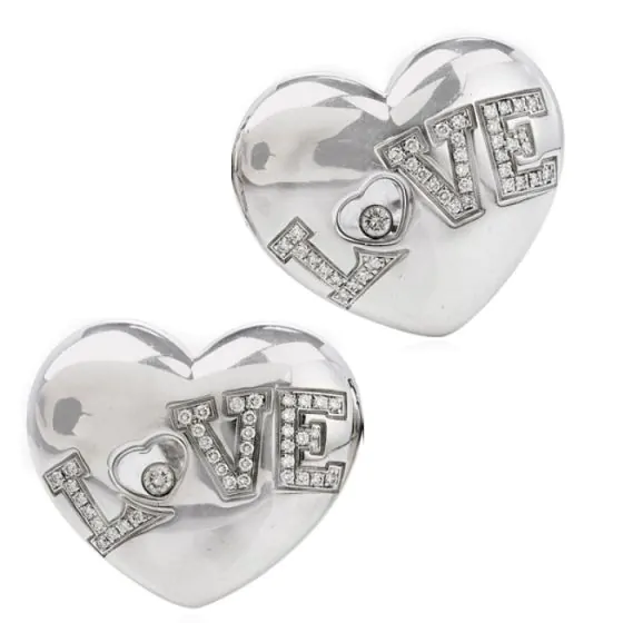 Chopard Happy Diamond 18K Gold Designer Clip On Earrings