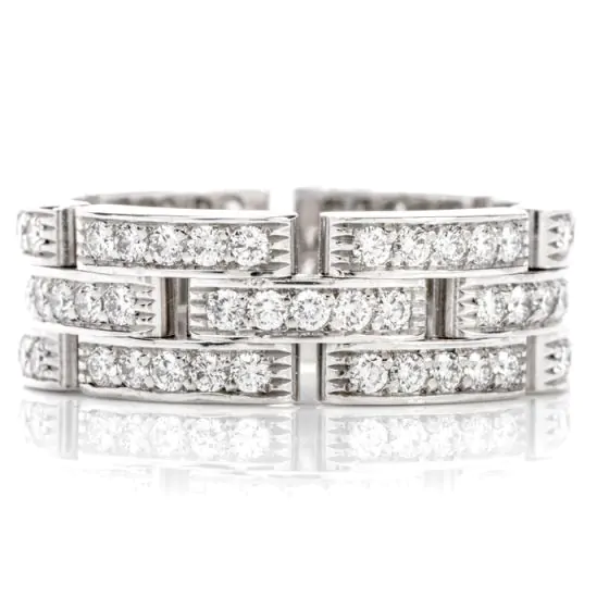 CARTIER  Diamond 18K Maillon Panthère Open Link Unisex Band Ring