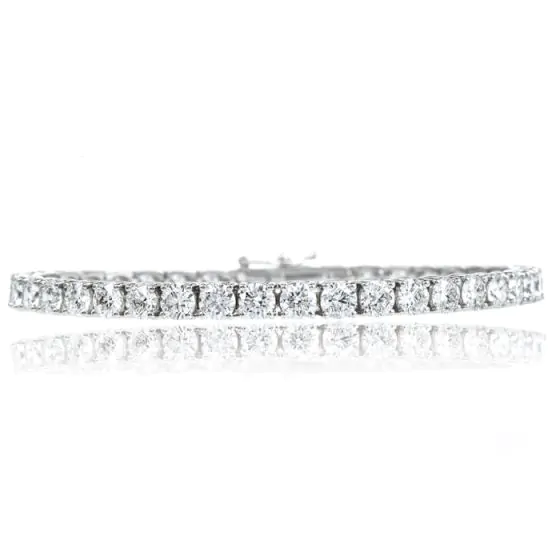 Modern 12.48 Diamond 18K White Gold Classic Tennis Line Bracelet