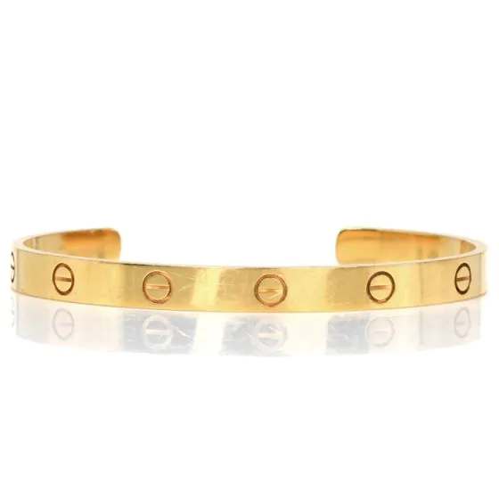 Cartier Love Bracelet 18K Yellow Gold Cuff Style Size 19