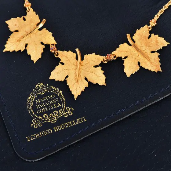 Federico Buccellati Vintage 18K Gold Maple Leaf Necklace|Dover Jewelry|