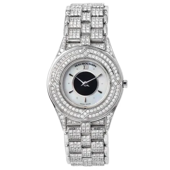Chopard Mauboussin Diamond Mother of Pearl 18K White Gold Wristwatch|Dover Jewelry|