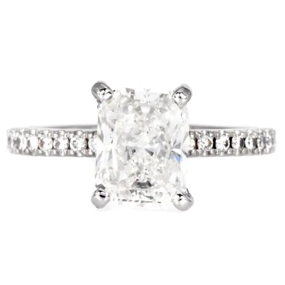 Custom Radiant Cut GIA Certified Diamond Engagement Ring
