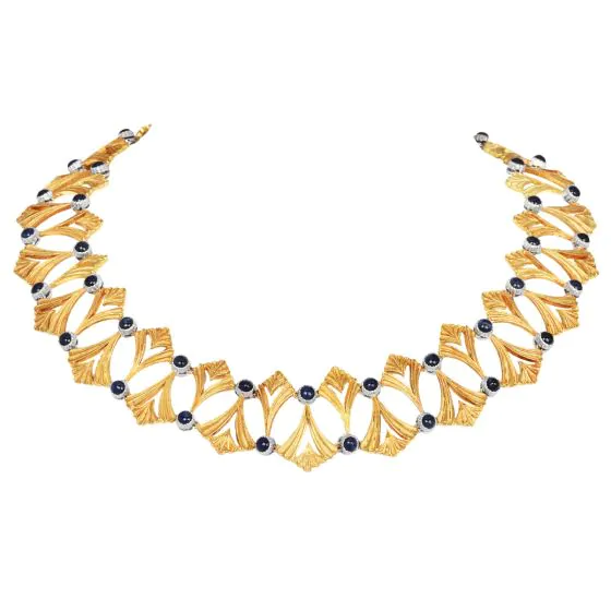 Buccellati Sapphire Vintage 18K Gold Choker Necklace