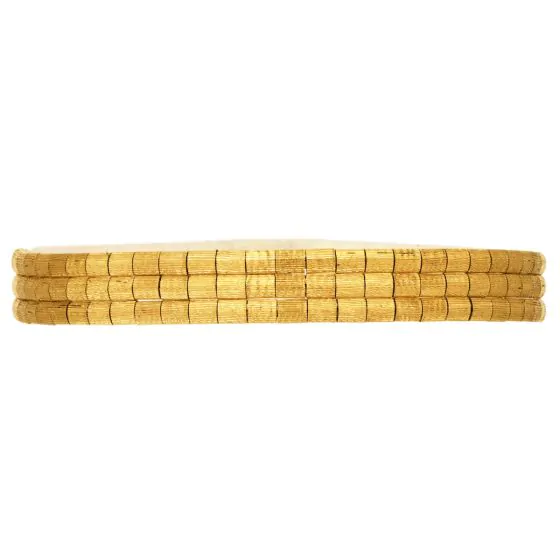 Vintage 18K Yellow Gold Textured Three-Row Chain Bracelet