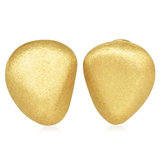MAZ 18K Elegant Brushed Gold Clip-On Earrings