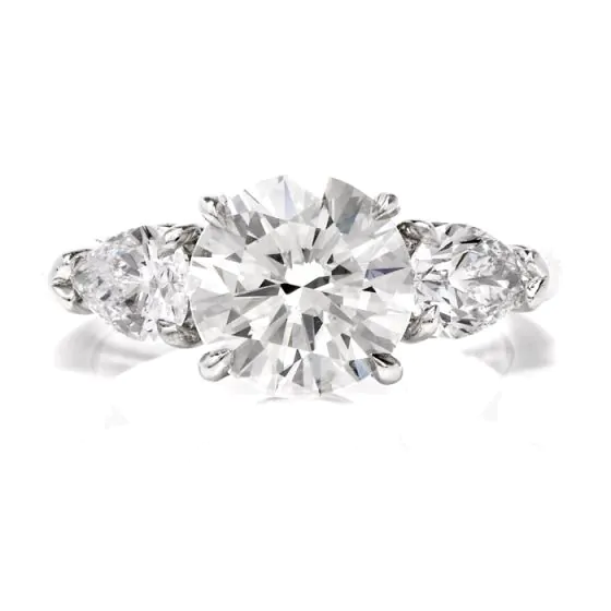 GIA Certified 3.41cts Round Brilliant Cut Diamond Platinum Engagement Ring