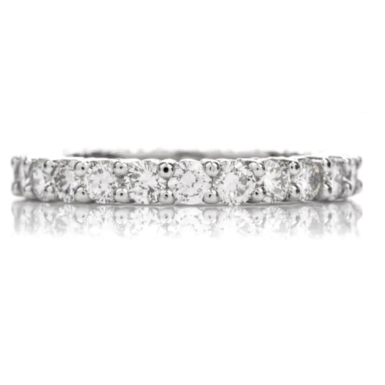 Estate  Natural Diamond Platinum Eternity Band RIng