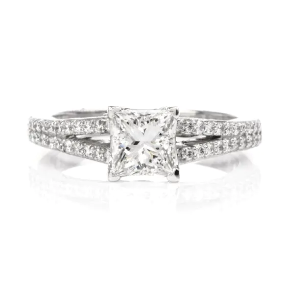 Tacori GIA Diamond Platinum Split Shank Engagement Ring 