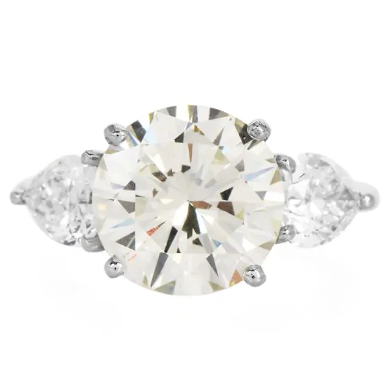 7.21cts Diamond Platinum Three Stone Engagement Ring