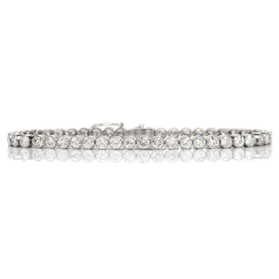 Deco Design 2.77 carats Diamond Platinum Line Tennis Bracelet |Dover Jewelry|