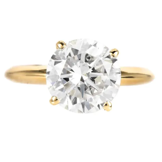 Solitaire GIA 2.83ct Round Brilliant Cut Diamond Engagement Ring