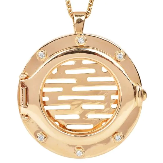 Van Cleef & Arpels Diamond Locket 18K Gold Pendant Necklace