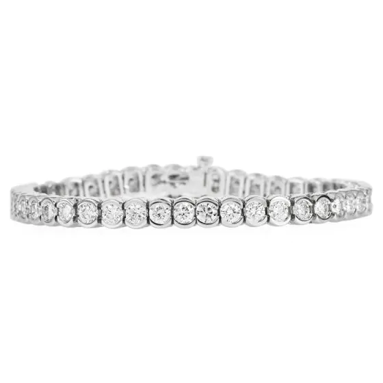 Estate Classic Round Diamond 7.00 Carats 14K White Gold Tennis Bracelet  |Dover Jewelry|