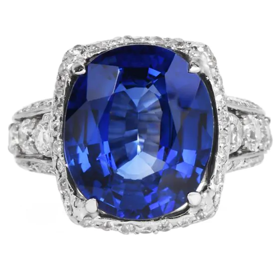 GIA 8.55 carat Sri Lanka Sapphire Diamond 18K Gold Engagement Ring|Dover Jewelry|