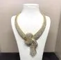 CAPRI 122.58ctw Diamond Scarf Knot 18K Statement Necklace 