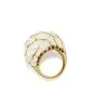 1970s Italian Enamel 18 k yellow Gold Bombe Dome Ring