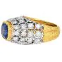 Vintage Mario Buccellati Ceylon Sapphire Diamond 18K Dome Ring|Dover Jewelry|