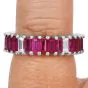 Estate Ruby Diamond  Platinum Eternity Band Ring