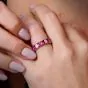 Estate Ruby Diamond  Platinum Eternity Band Ring