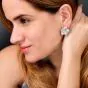 William Goldberg 14.90cttw Diamond Orchid Flower Cluster Platinum Earrings