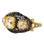 Vintage Buccellati Three-Stone Diamond 18K Gold Filigree Dome Ring 