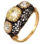 Vintage Buccellati Three-Stone Diamond 18K Gold Filigree Dome Ring 