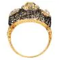 Vintage Buccellati Three-Stone Diamond 18K Gold Filigree Dome Ring 
