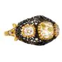 Vintage Buccellati Three-Stone Diamond 18K Gold Filigree Dome Ring 