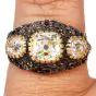 Vintage Buccellati Three-Stone Diamond 18K Gold Filigree Dome Ring 