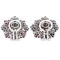 1960s Diamond Ruby Sapphire Emerald 18K Gold  Circular Clip-On Earrings