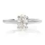 GIA Certified Classic 1.01 Oval Cut Diamond White Gold Solitaire Engagement Ring