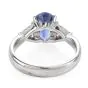 GIA Oval Sapphire Diamond Platinum Three Stone Ring