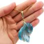 Estate 125.60cts Carved Aquamarine Diamond  Gold Pendant Necklace|Dover Jewelry|