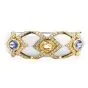 Natural No-Heat GIA 13.90cts Sapphire Diamond Platinum Gold Bangle Bracelet