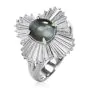 GIA Natural Cat's Eye Chrysoberyl Diamond Platinum Ballerina Ring
