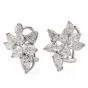 Estate 6.20cts Pear Marquies Cluster Diamond Platinum Earring