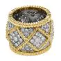Estate Designer Diamond 18K Gold Elegant Wide Eternity Band Ring 