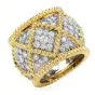 Estate Designer Diamond 18K Gold Elegant Wide Eternity Band Ring 