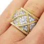 Estate Designer Diamond 18K Gold Elegant Wide Eternity Band Ring 