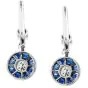 Estate Deco style Diamond Sapphire Platinum Dangle Earrings