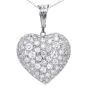 Estate 7.50cts  Diamond Heart 18K White Gold Heart Cluster Pendant