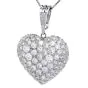 Estate 7.50cts  Diamond Heart 18K White Gold Heart Cluster Pendant