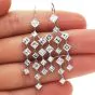 Estate 6.85ct. Asscher-Cut Diamond Gold Dangle Chandelier Drop Earrings