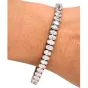 17.71ct Oval Cut Diamond 18K Gold Line Tennis Link Bracelet
