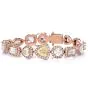 19.59 Carats Fancy Diamond 18K Gold Halo Multi-Shaped Link Unique Bracelet