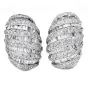 Estate 10.30cts Diamond Large Shirmp Platinum Hoop Clip On Earrings 