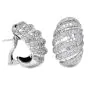 Estate 10.30cts Diamond Large Shirmp Platinum Hoop Clip On Earrings 