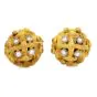 Vintage Retro Diamond 18K Gold Woven Signed Cufflinks